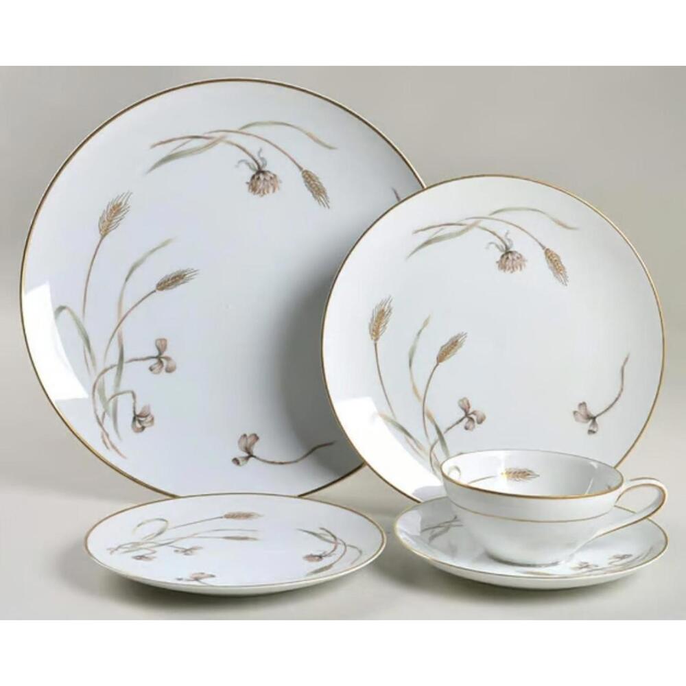 Noritake Harvester 5 Piece Dinner Place Setting Vtg
